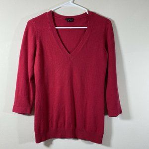 Theory Cashmere V-Neck Pullover Sweater 3/4 Sleeves Women’s S
